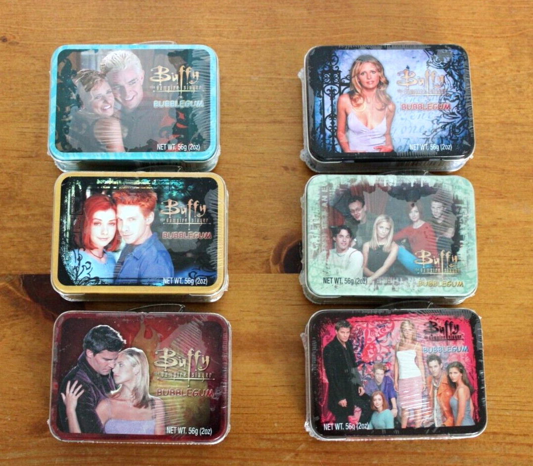 Buffy the Vampire Slayer Bubble Gum Mini Lunchbox Tin Lot of 6 New Sealed