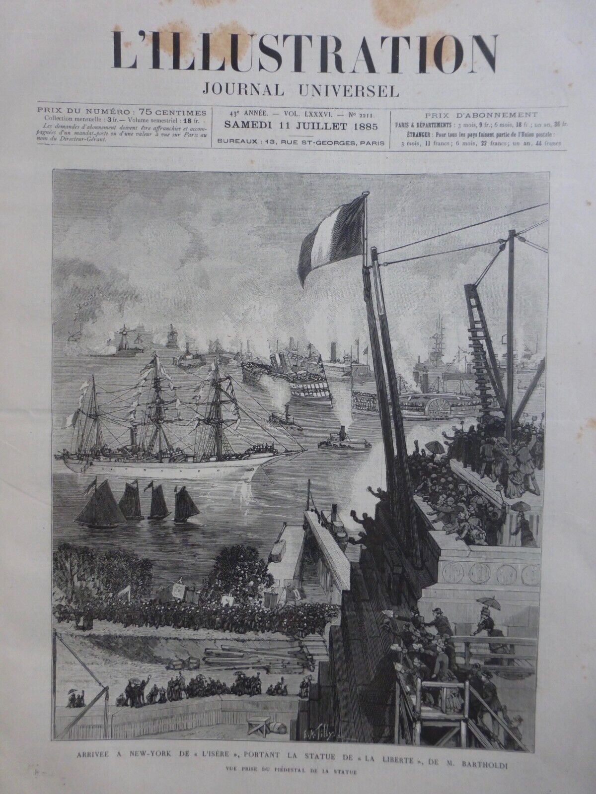 1885 1907 New York Bartholdi Statue Liberty Monument 4 Old Newspapers