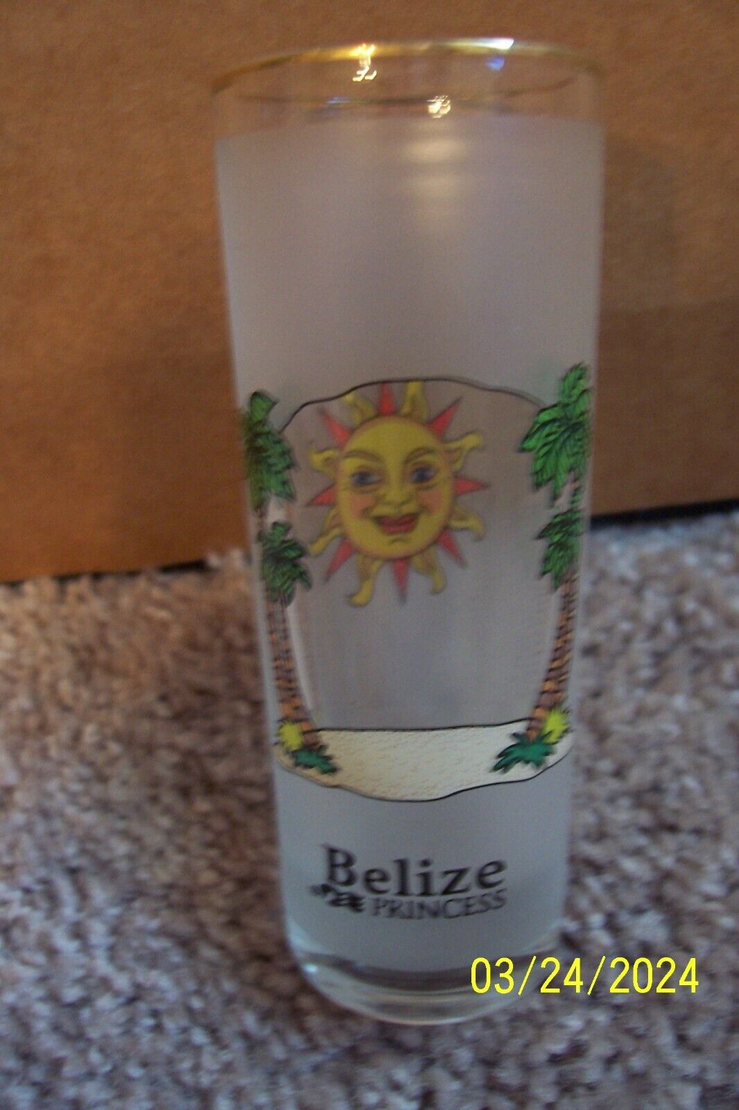 Belize Princess Souvenir Tall Shot Glass
