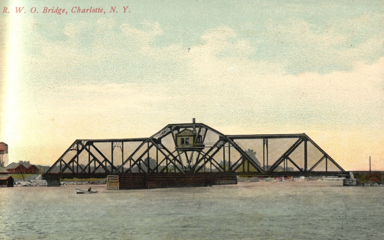 Charlotte NY-New York, 1918 R.W.O. Bridge Railway Genesee River Vintage Postcard
