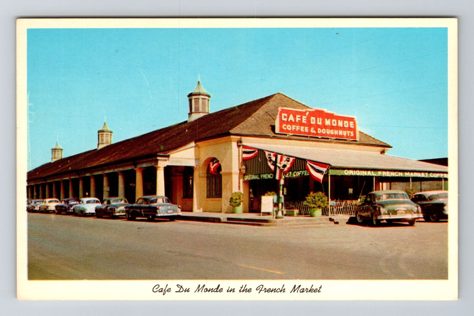 New Orleans LA-Louisiana, Café Du Monde, Antique Vintage Souvenir Postcard