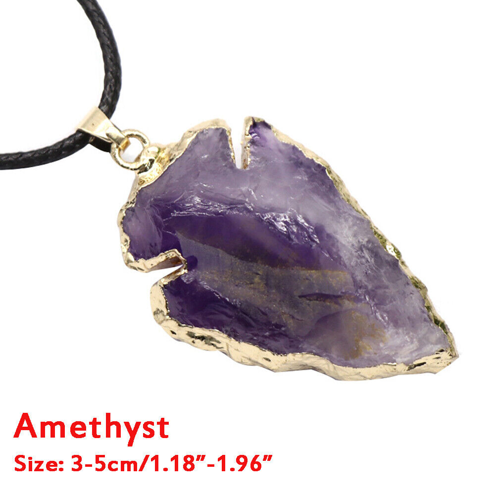 Natural Crystal Arrow Quartz Stone Pendant Chakra Healing Gemstone Necklace Gift