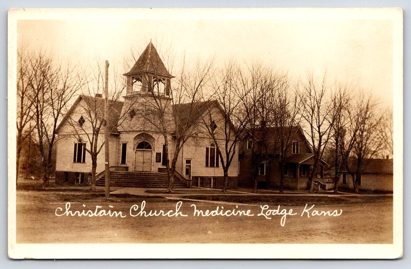 RPPC Christian Church Medicine Lodge Kansas c1930 A12