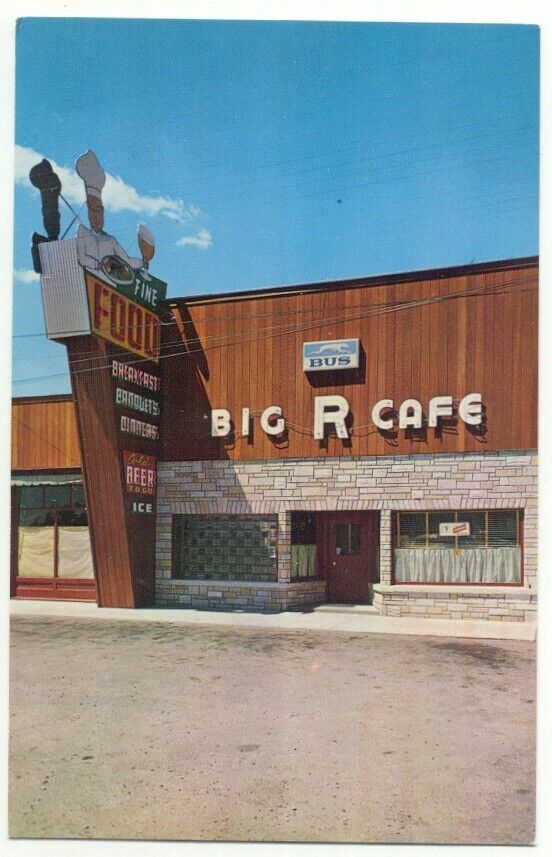 Powers MI Big R Cafe Restaurant Postcard Michigan