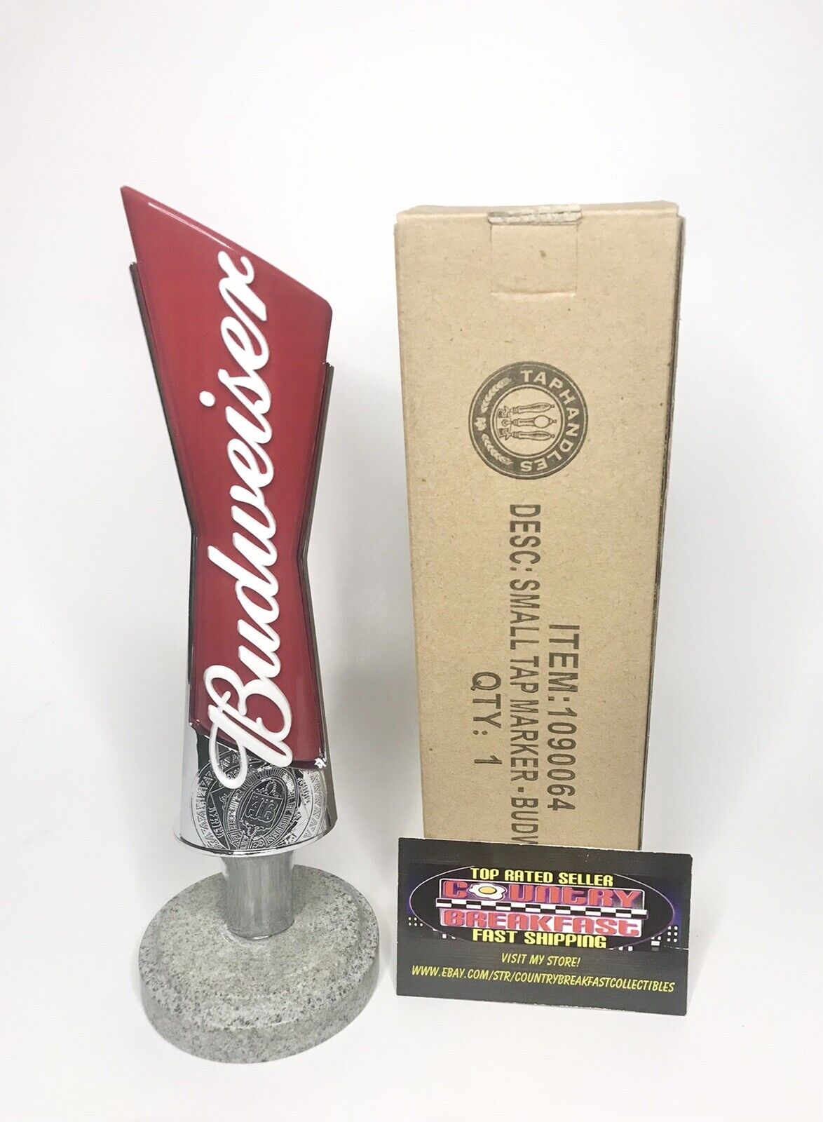 Budweiser Bowtie Logo Beer Tap Handle 8.5” Tall - Brand New In Box