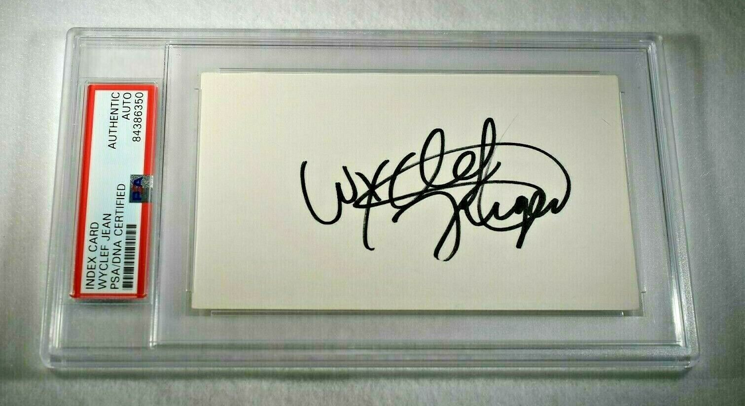 WYCLEF JEAN Signed 3x5 Index Card-Rapper-THE FUGEES-PSA Encapsulated