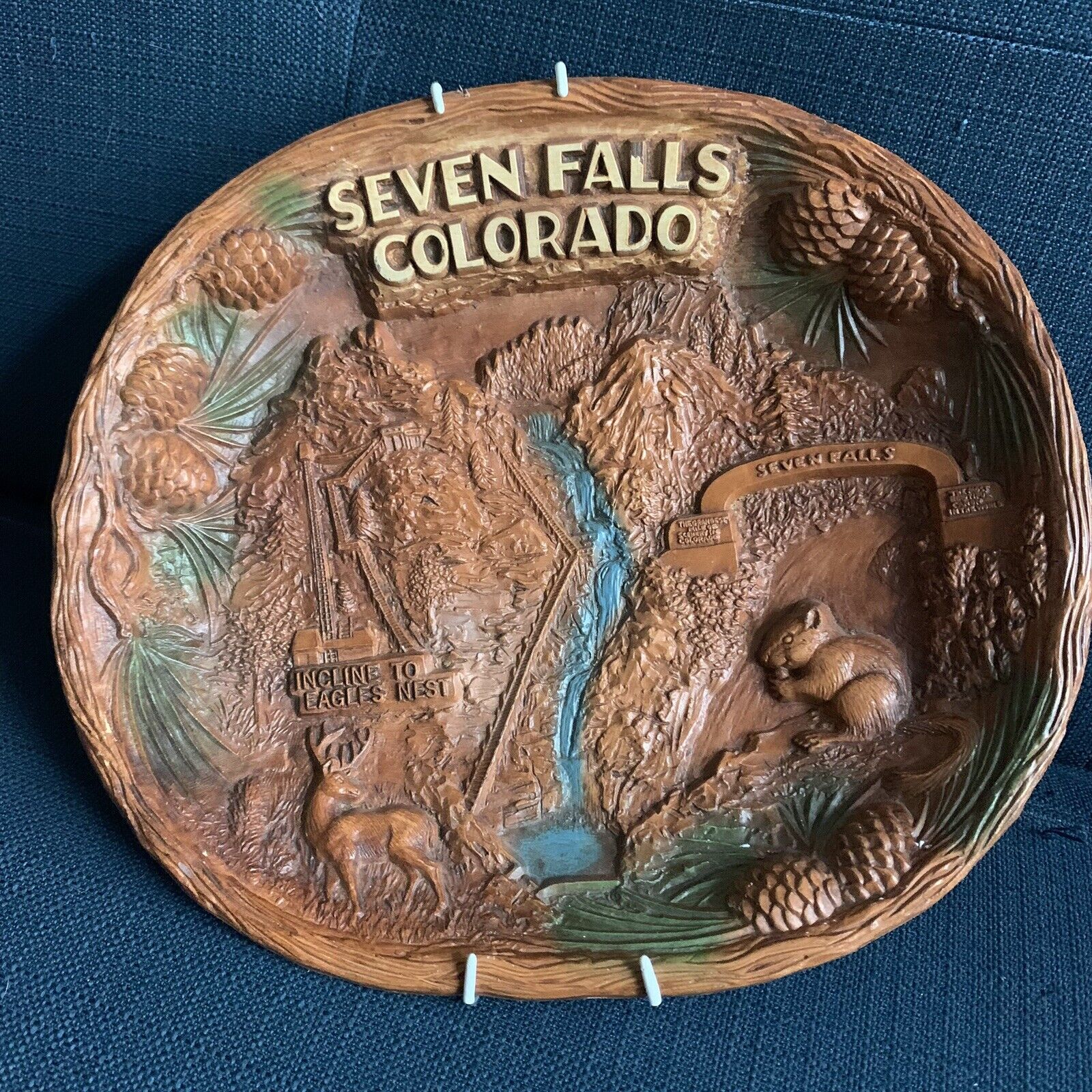 Vintage Colorado Souvenir Taco Seven Falls Dish Tray