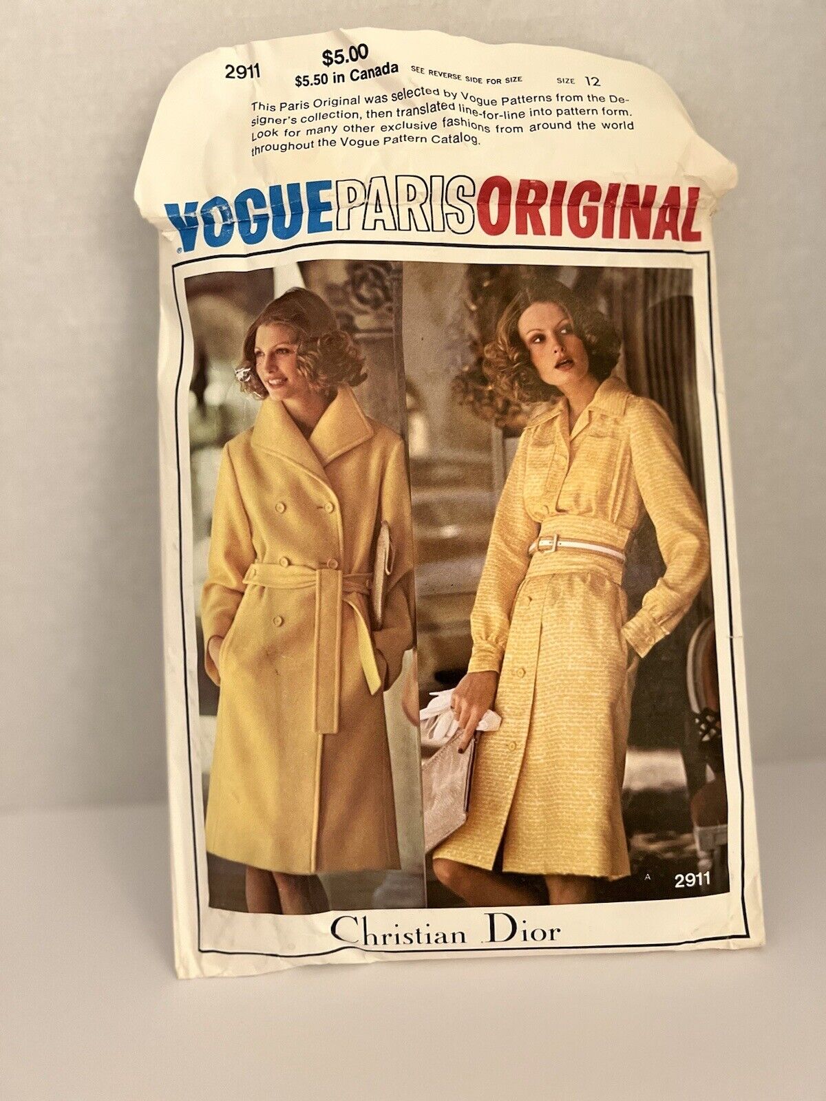 Vogue Paris Original 2911 Christian Dior-Vintage Dress & Coat Size 12 -34bust