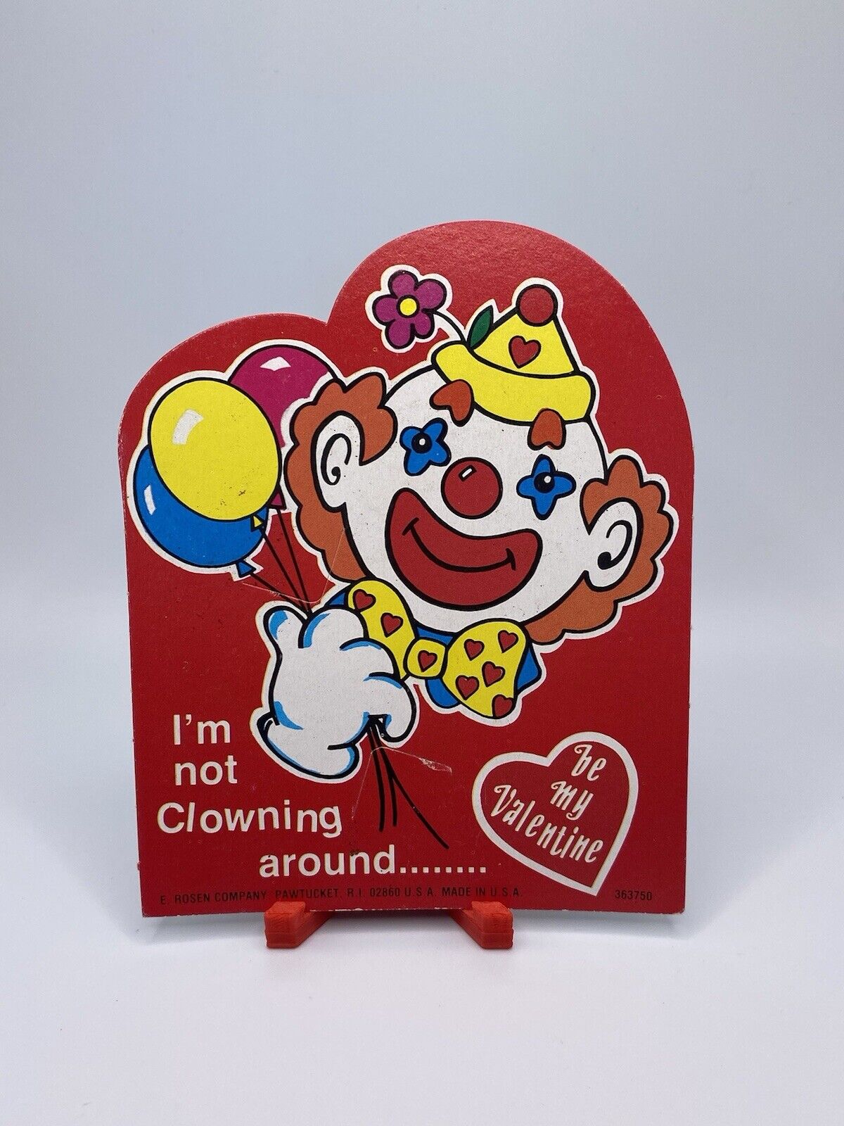 Vintage Valentine’s Day Card Clownin Around Clown Vintage Card