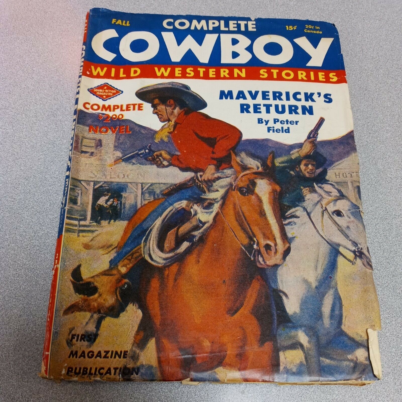 COMPLETE COWBOY-PULP 1944 magazine ww2 era golden age maverick's return western