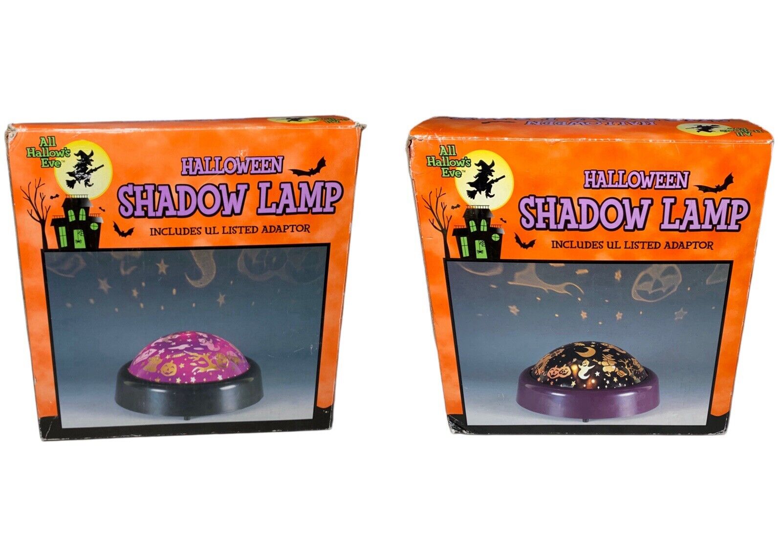 All Hallow\'s Eve Halloween Shadow Lamp in Original Box (lot of 2)