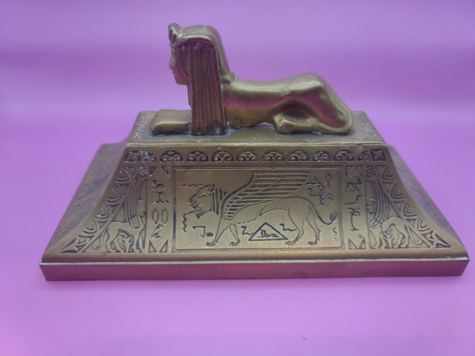 Antique Egyptian Sphinx Cover solid brass Sphinx