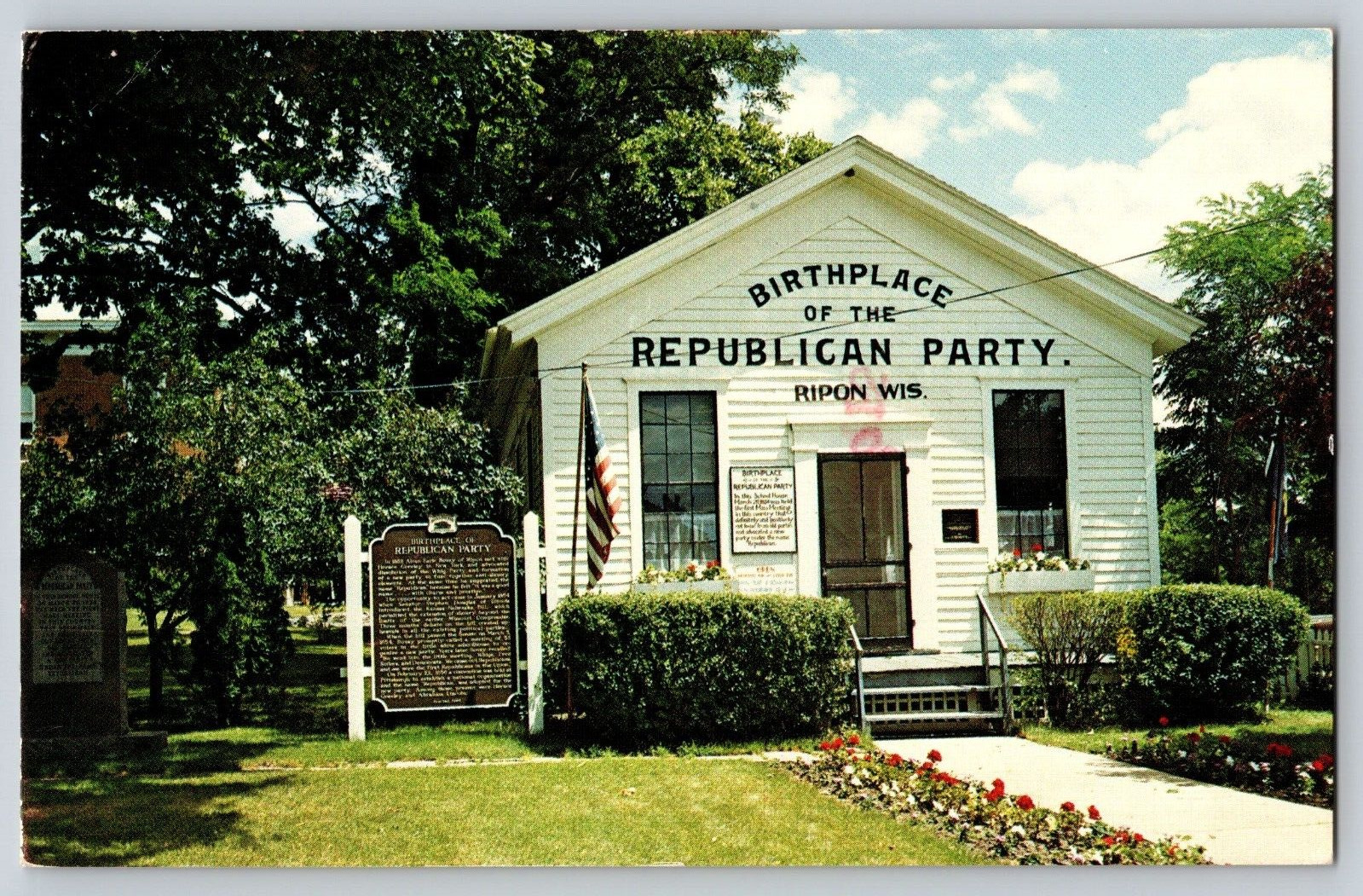 Postcard Ripon Wisconsin Birthplace of Republican Party Posted 1991