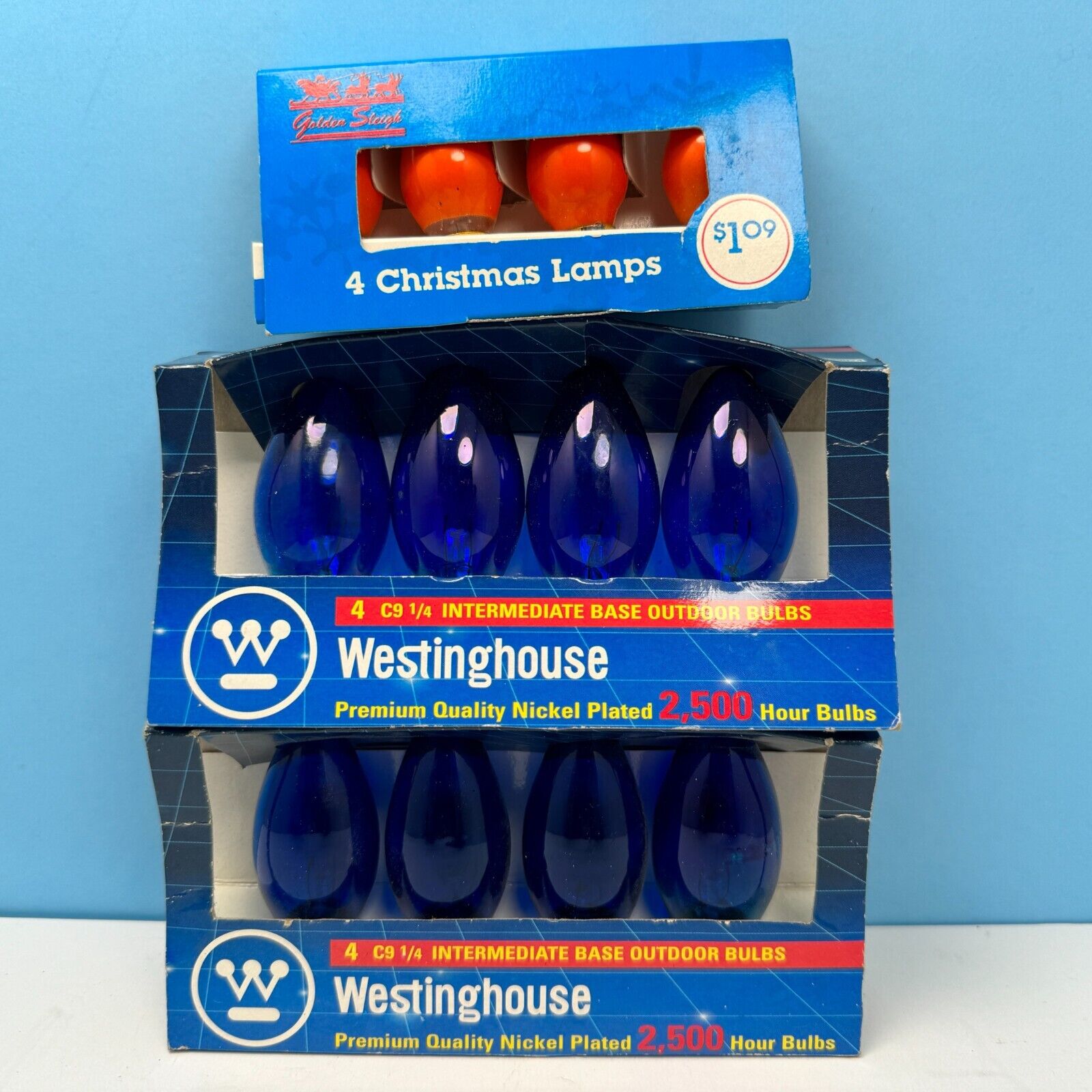 Westinghouse C-9 1/4 Christmas Light Bulbs NEW Old Stock Tested, Works