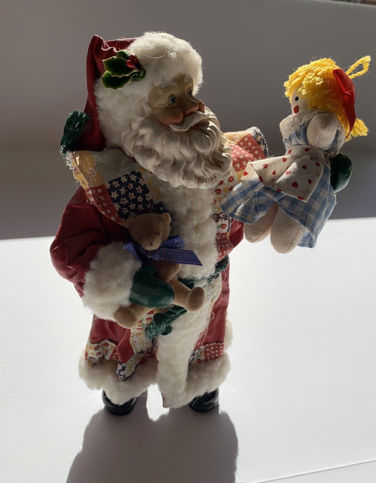 Clothtique Possible Dreams Santa Christmas 1995 Patchwork RagDoll Teddy Figurine