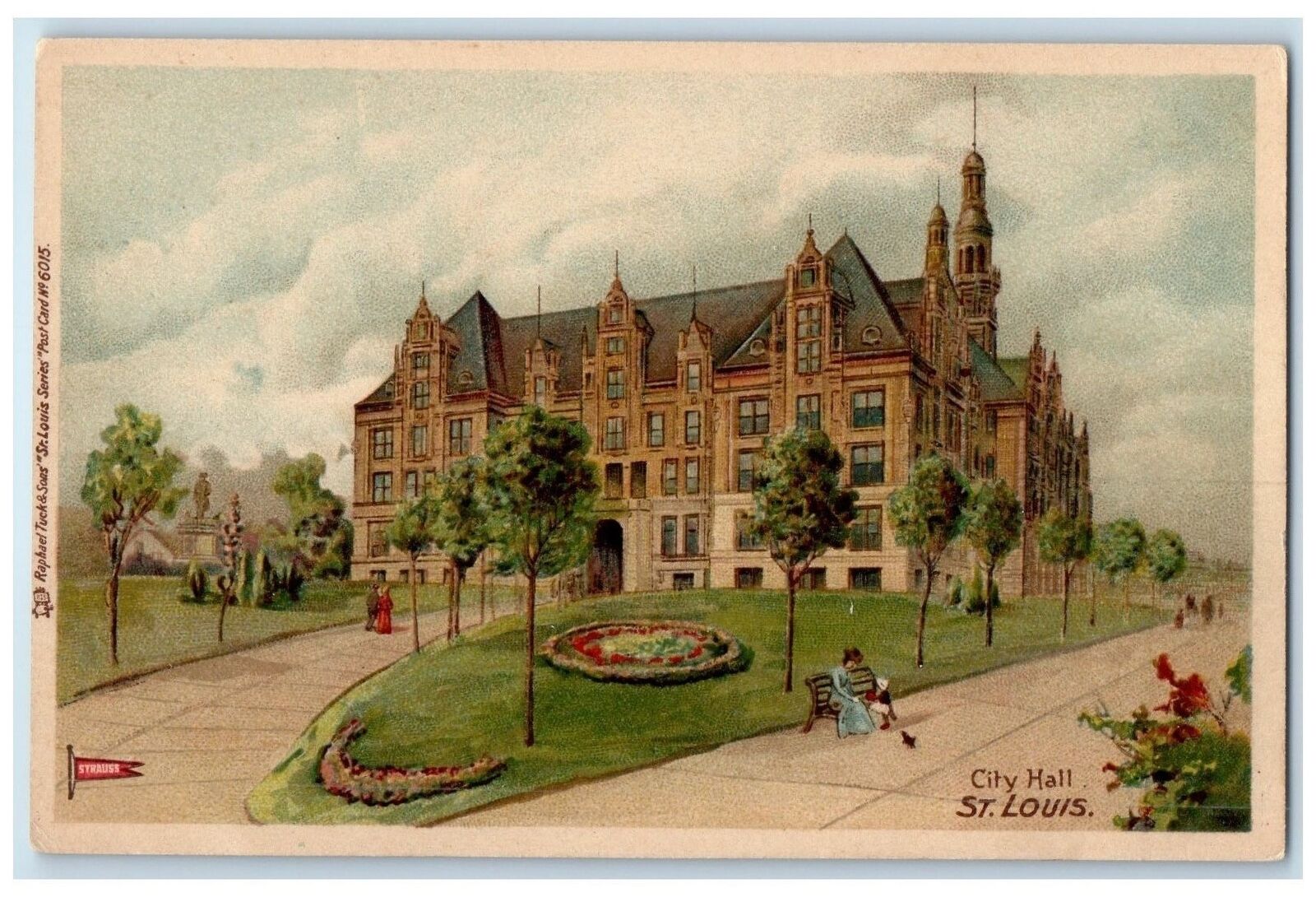 c1905s City Hall Exterior Roadside St. Louis Missouri MO Unposted Tuck Postcard