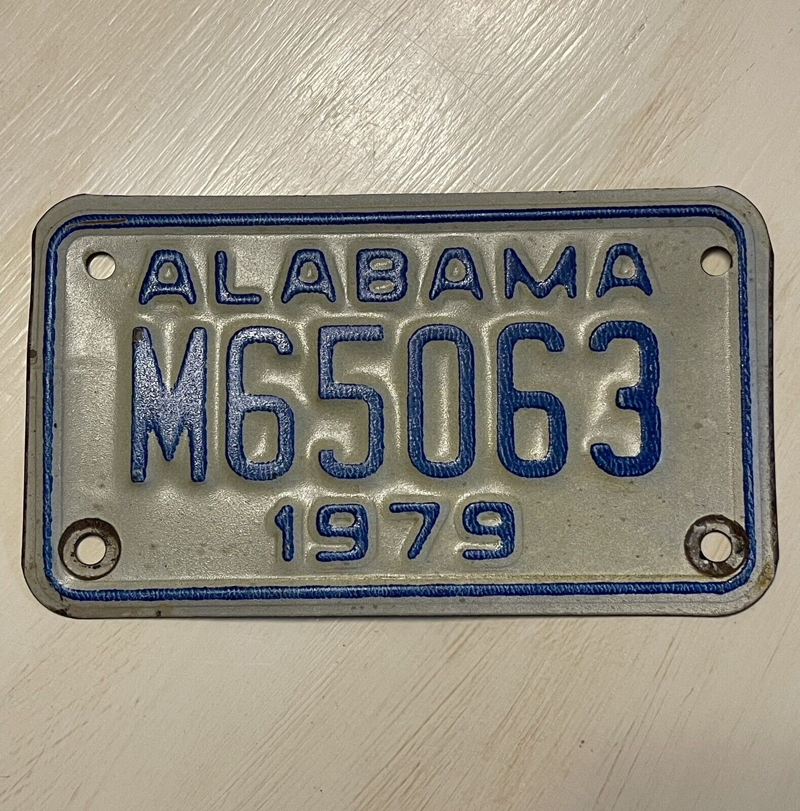 1979 Alabama Motorcycle License Plate Vintage Tag Antique Tag