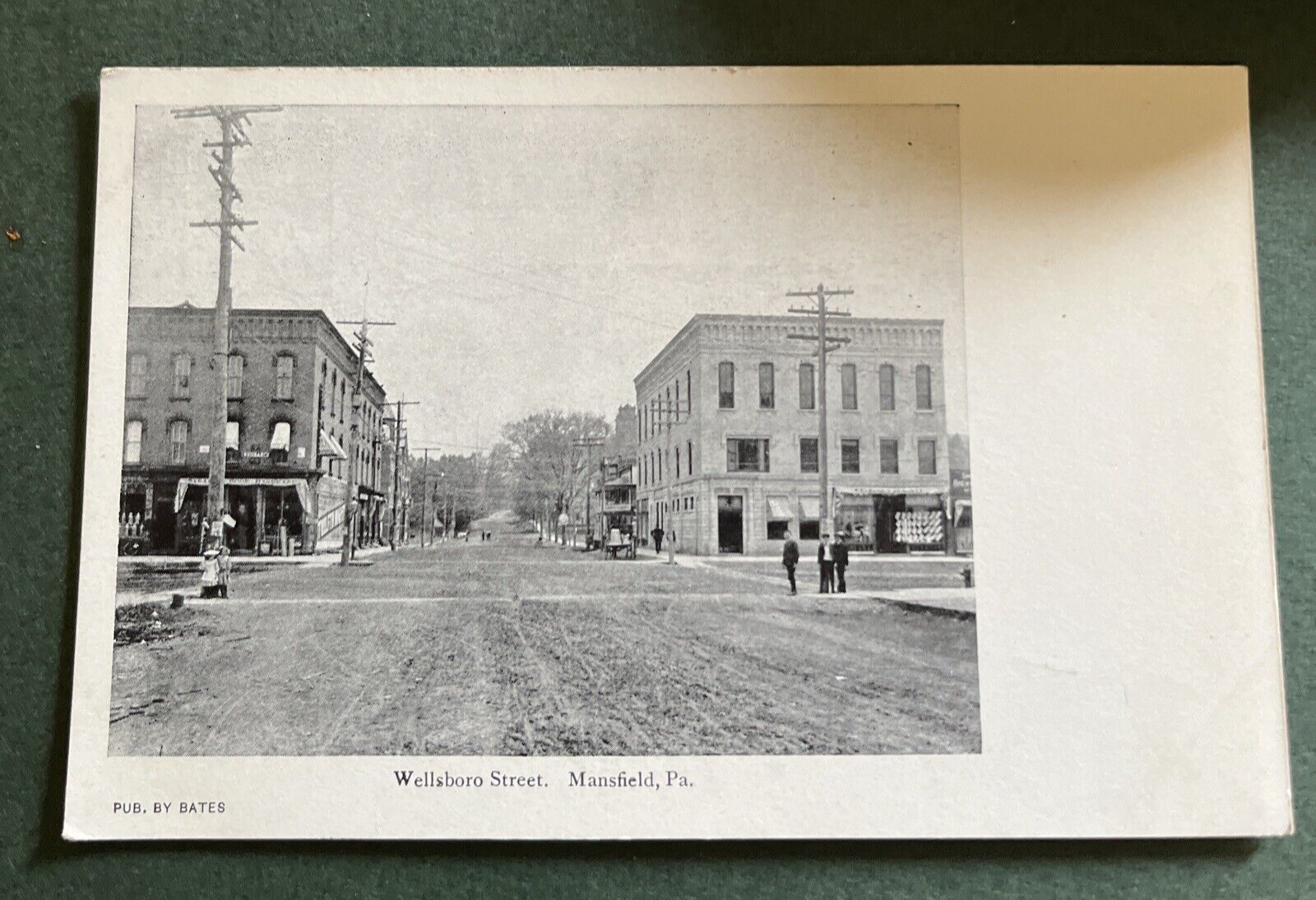 Vintage Postcard Wellsboro St. Mansfield PA Main Street 1900s
