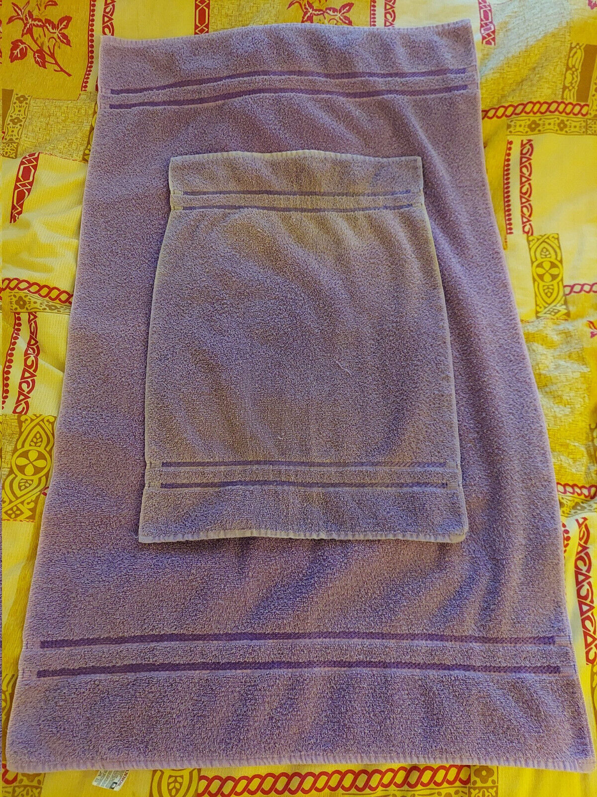 Set of 2 Purple Cannon Towels Bath Hand Washcloth Made in the USA 40.5\