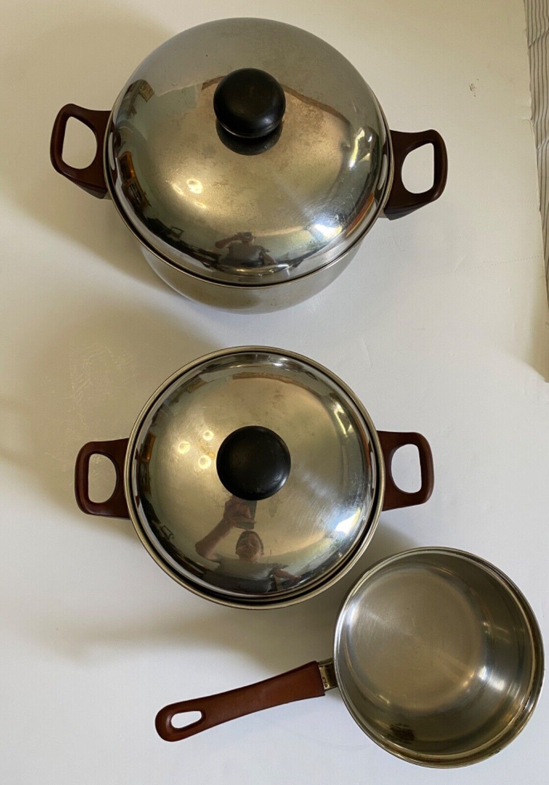 Vintage Domed Lid Stock Pots, Set of 2 & Sauce Pan, Retro, 10X9, Saladmaster ?