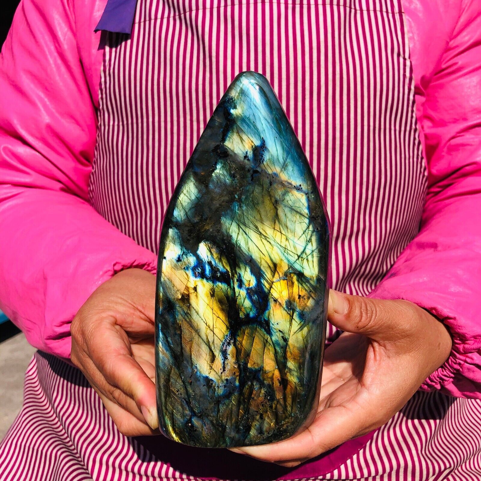 3.56LB Natural Gorgeous Labradorite QuartzCrystal Stone Specimen Healing 547