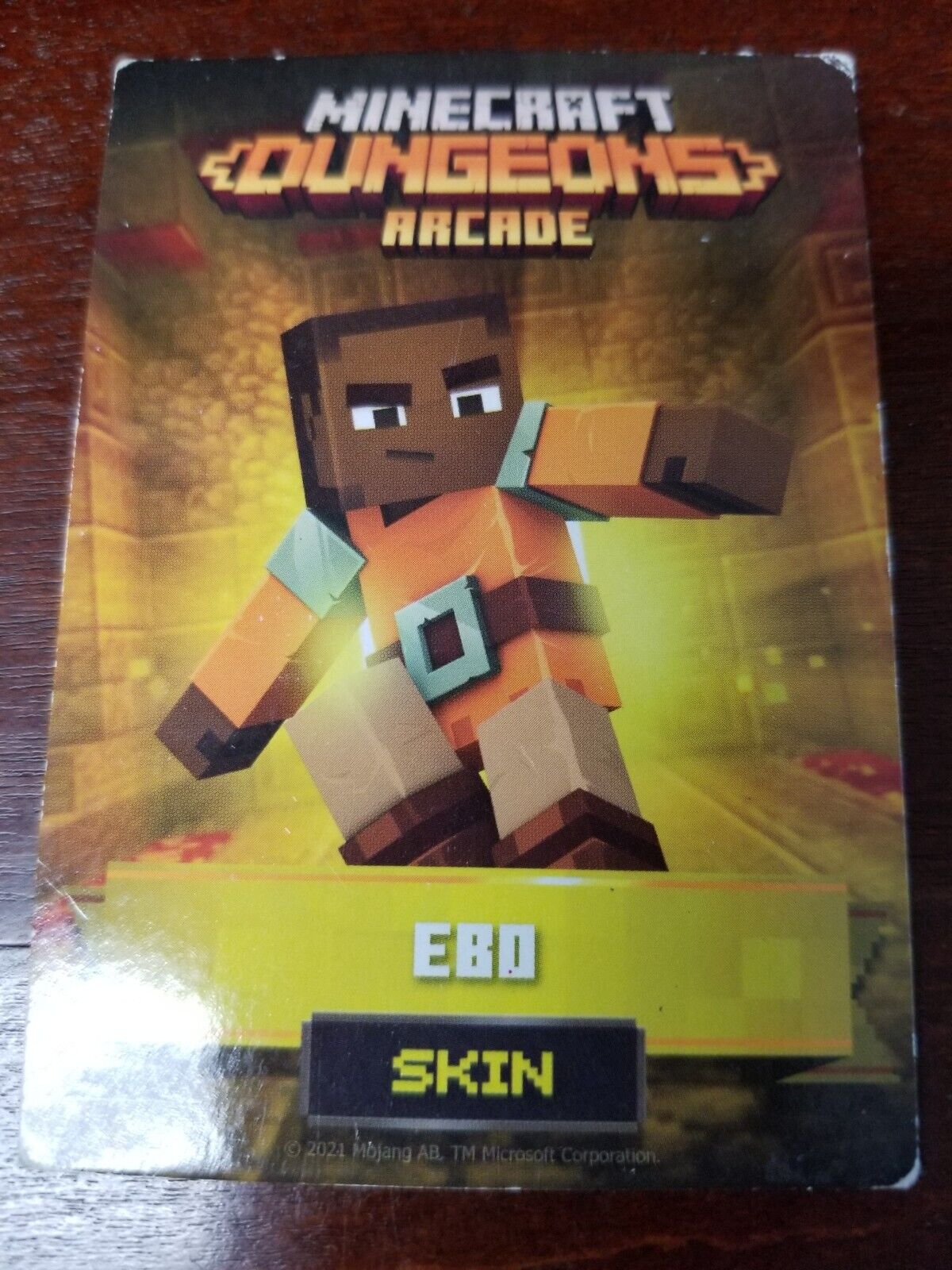 Minecraft Dungeons Series 1 Rare Arcade Card EBO SKIN 50/60. 
