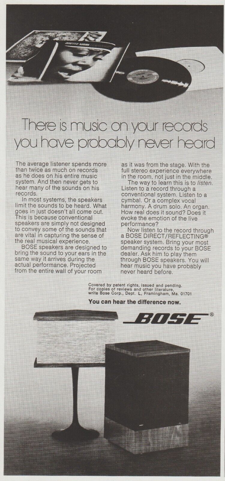 1972 Bose Direct/Reflecting Speakers - \