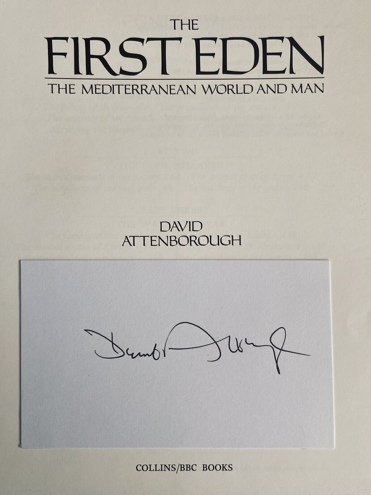 The First Eden Signed David Attenborough 1987