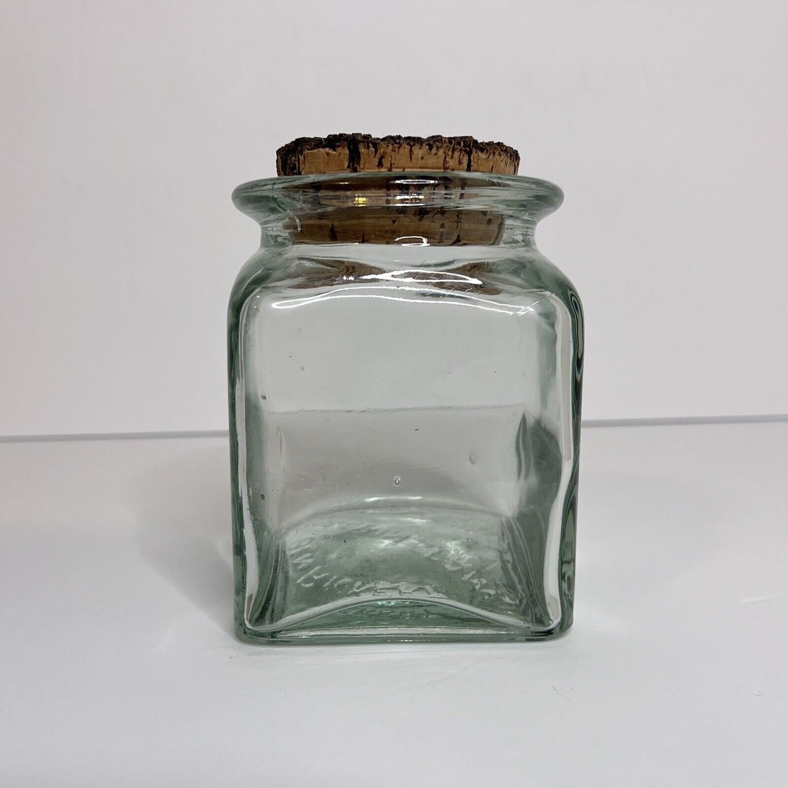 Vintage Ben Rickert Glass Jar Canister with Original Cork Lid  Made In Spain VTG