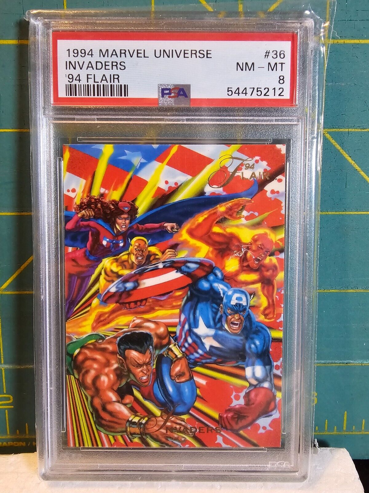 1994 Flair Marvel Universe Inaugural Edition #36 Invaders Graded PSA 8
