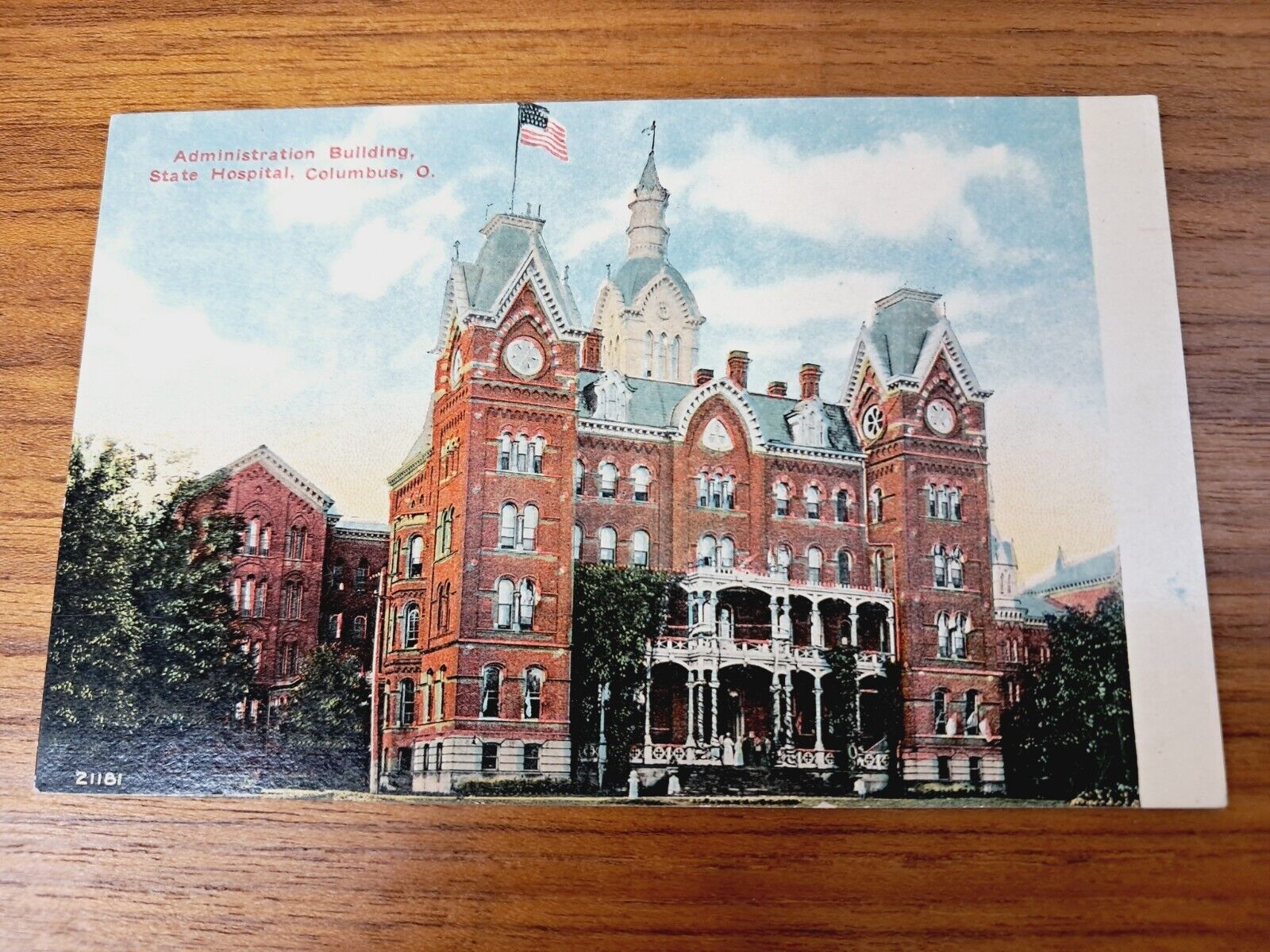 Vtg Postcard Ohio State Hospital Insane Lunatic Asylum Columbus OH Admin Bldg