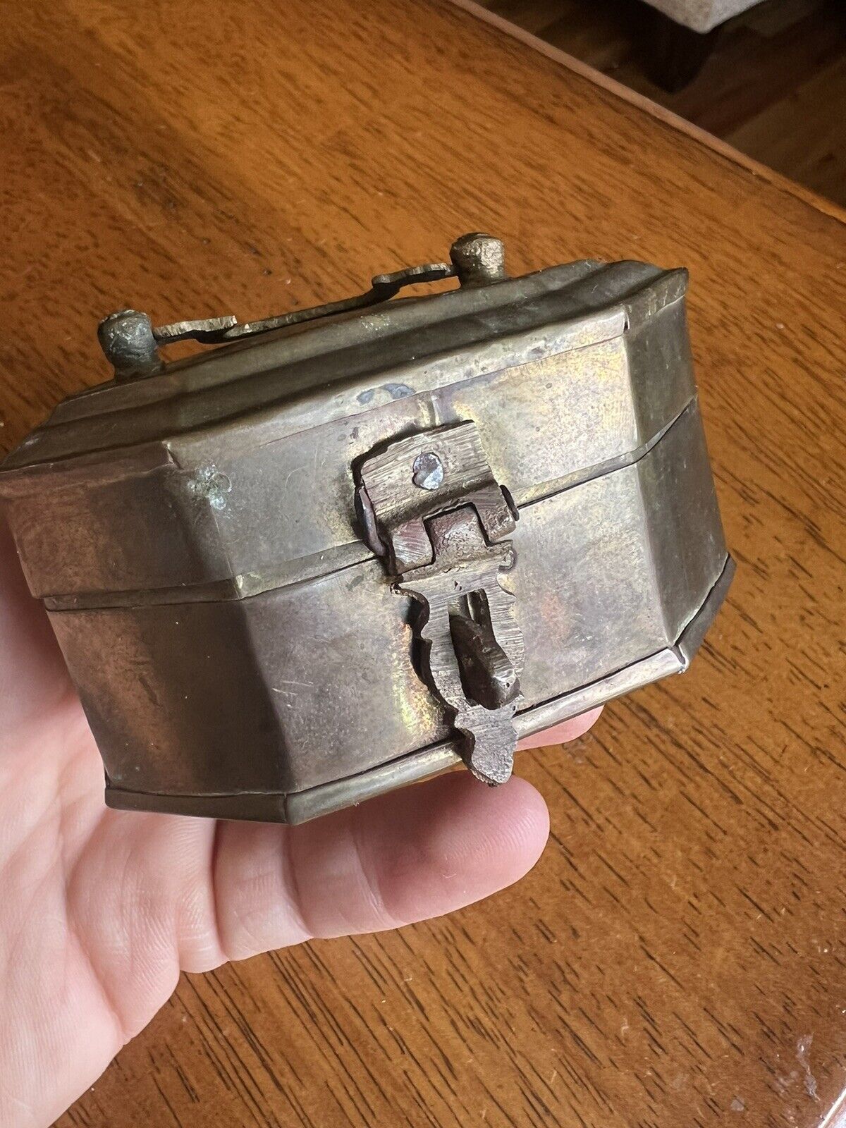 Old Vintage Rustic Trinket Box Decor Antiqued Hinged Small 3.75” Charming Mini