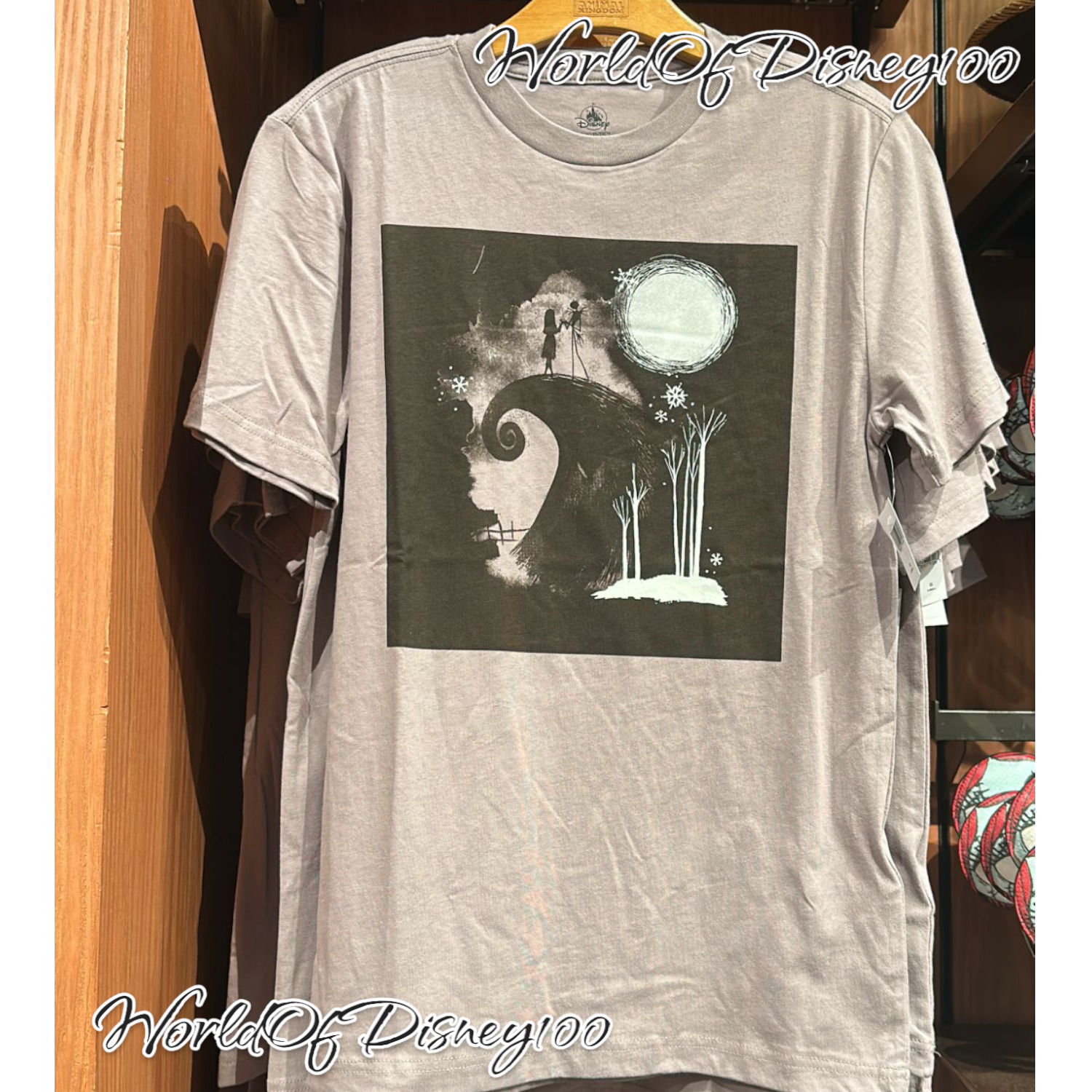 Disney Tim Burtons The Nightmare Before Christmas Gray T-Shirt Size L