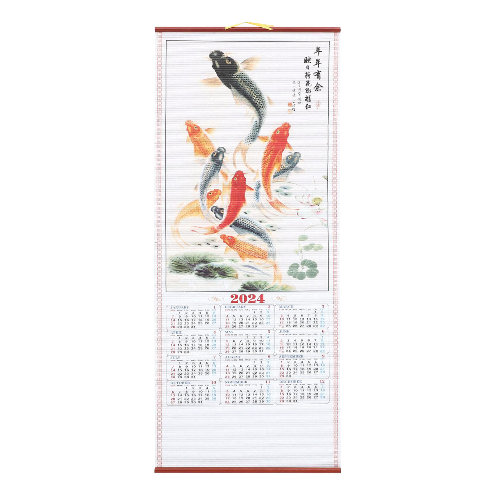 2024 Chinese Calendar Year Of The Dragon Wall Scroll Zodiac Lunar Calendar