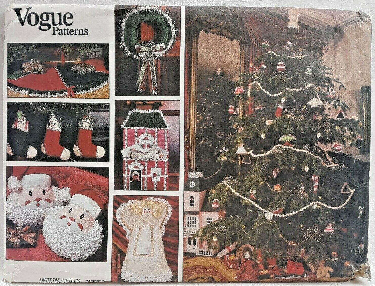 1987 Vogue Sewing Pattern 2776 Christmas Stockings Ornaments Tree Skirt Vtg 8093