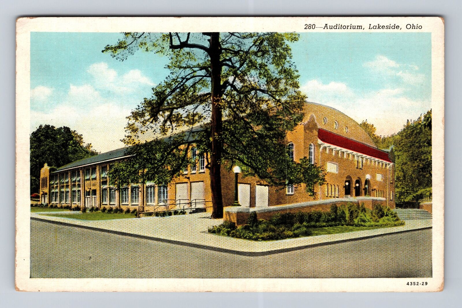 Lakeside OH-Ohio, Auditorium, Antique, Vintage Souvenir Postcard
