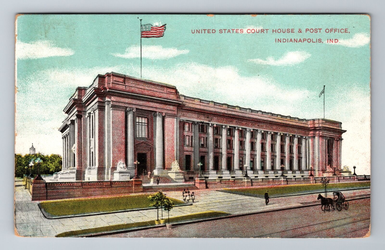 Indianapolis IN-Indiana, United States Court House, Vintage c1908 Postcard