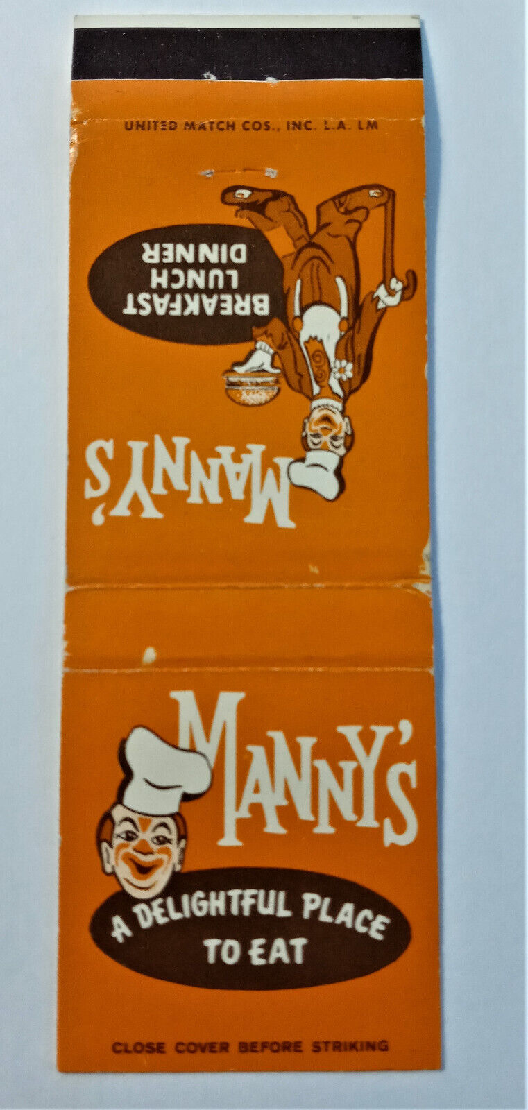 Vintage Matchbook: Manny\'s Restaurant
