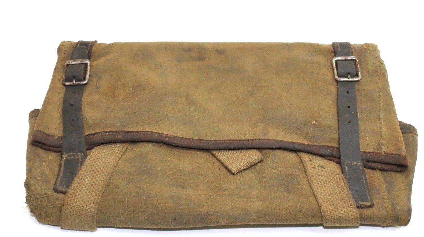 WWII British Tan Khaki cotton canvas gun cleaning kit bag w strap each E9149