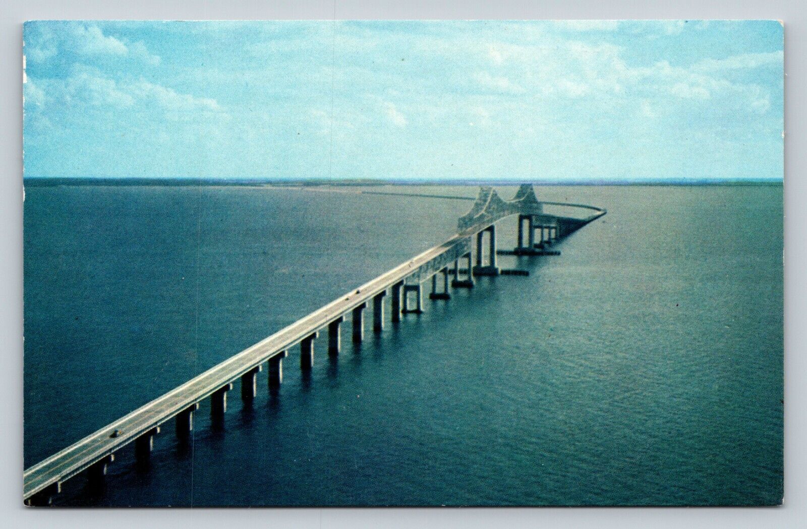Sunshine Skyway Bridge Connecting St. Petersburg Florida VINTAGE Postcard