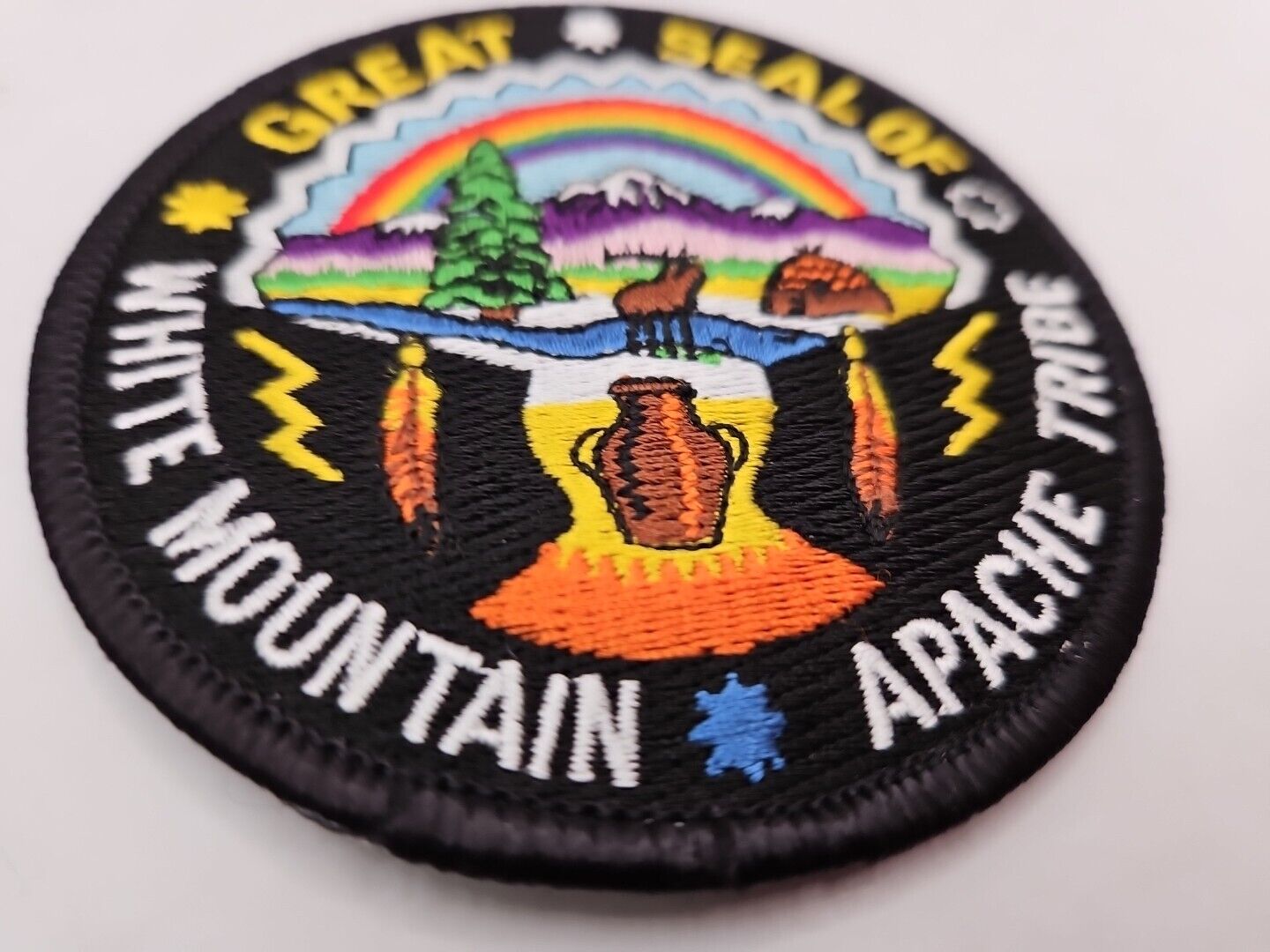 GREAT SEAL WHITE MOUNTAIN APACHE TRIBAL SHOULDER PATCH New 