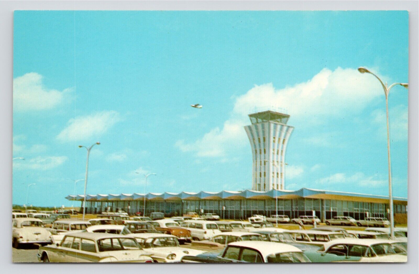 Austin Texas Robert Mueller Airport ATC Tower c1950 Vintage Unposted Postcard