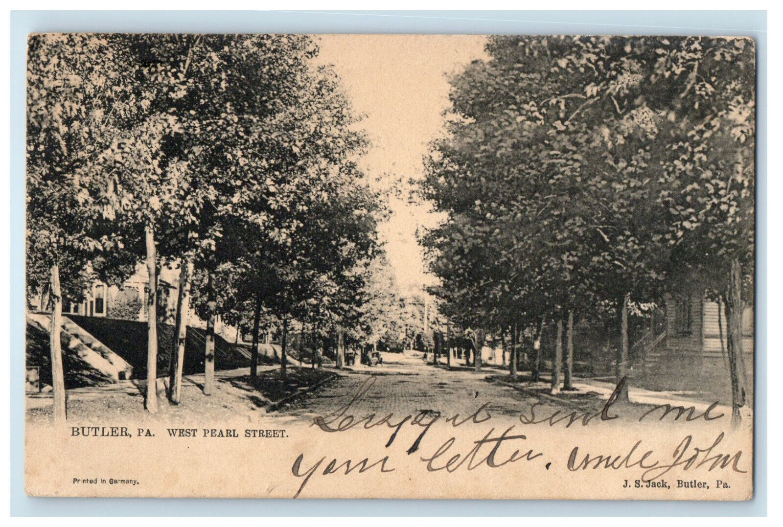 1905 West Pearl Street, Butler Pennsylvania PA Brinfield MA JS Jack Postcard