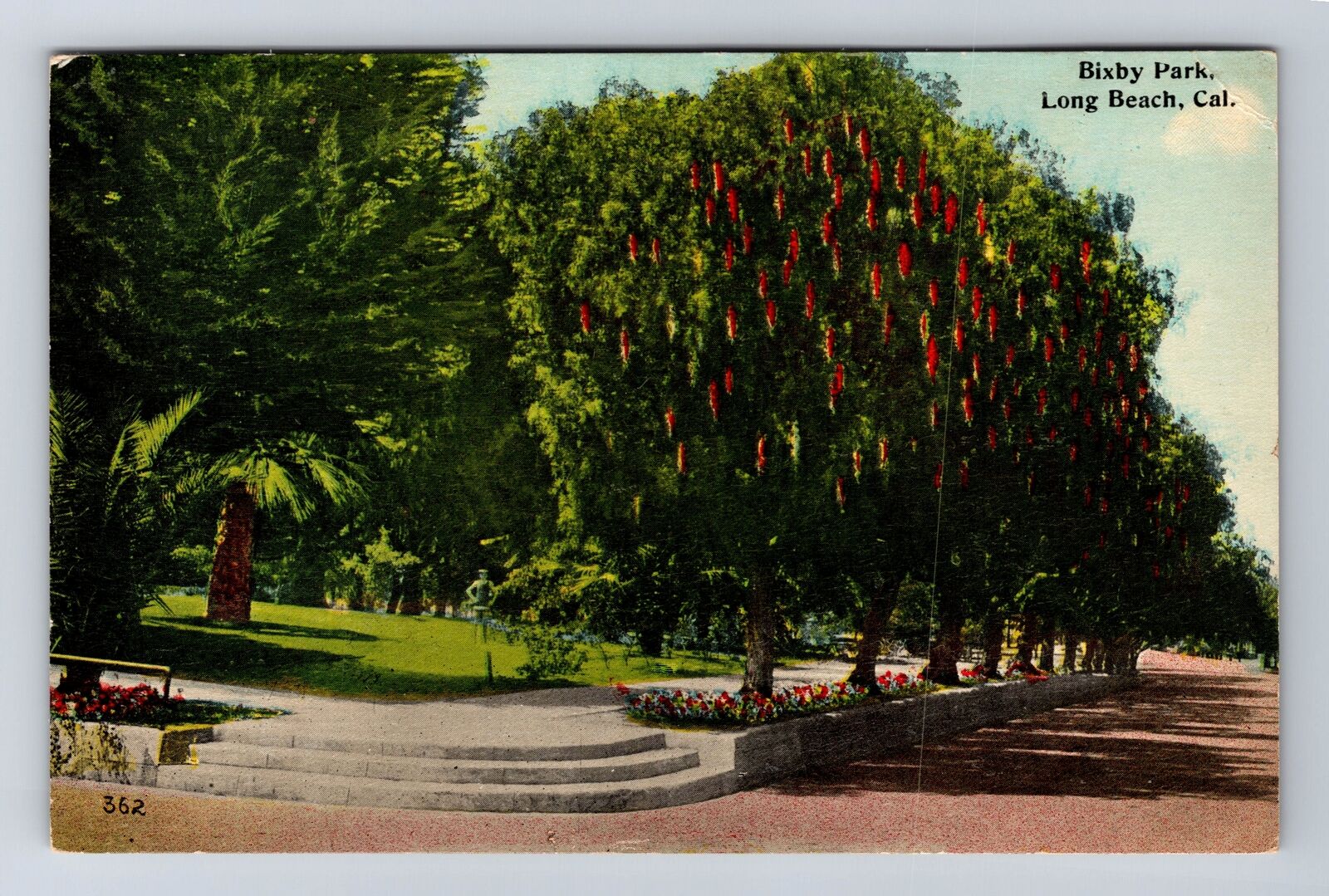 Long Beach CA-California, Bixby Park, Antique, Vintage Postcard