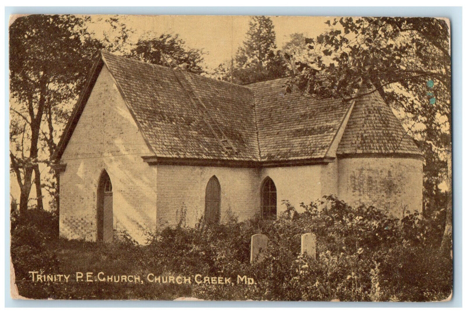 c1910 Trinity P.E. Church Church Creek Maryland MD Antique Unposted Postcard