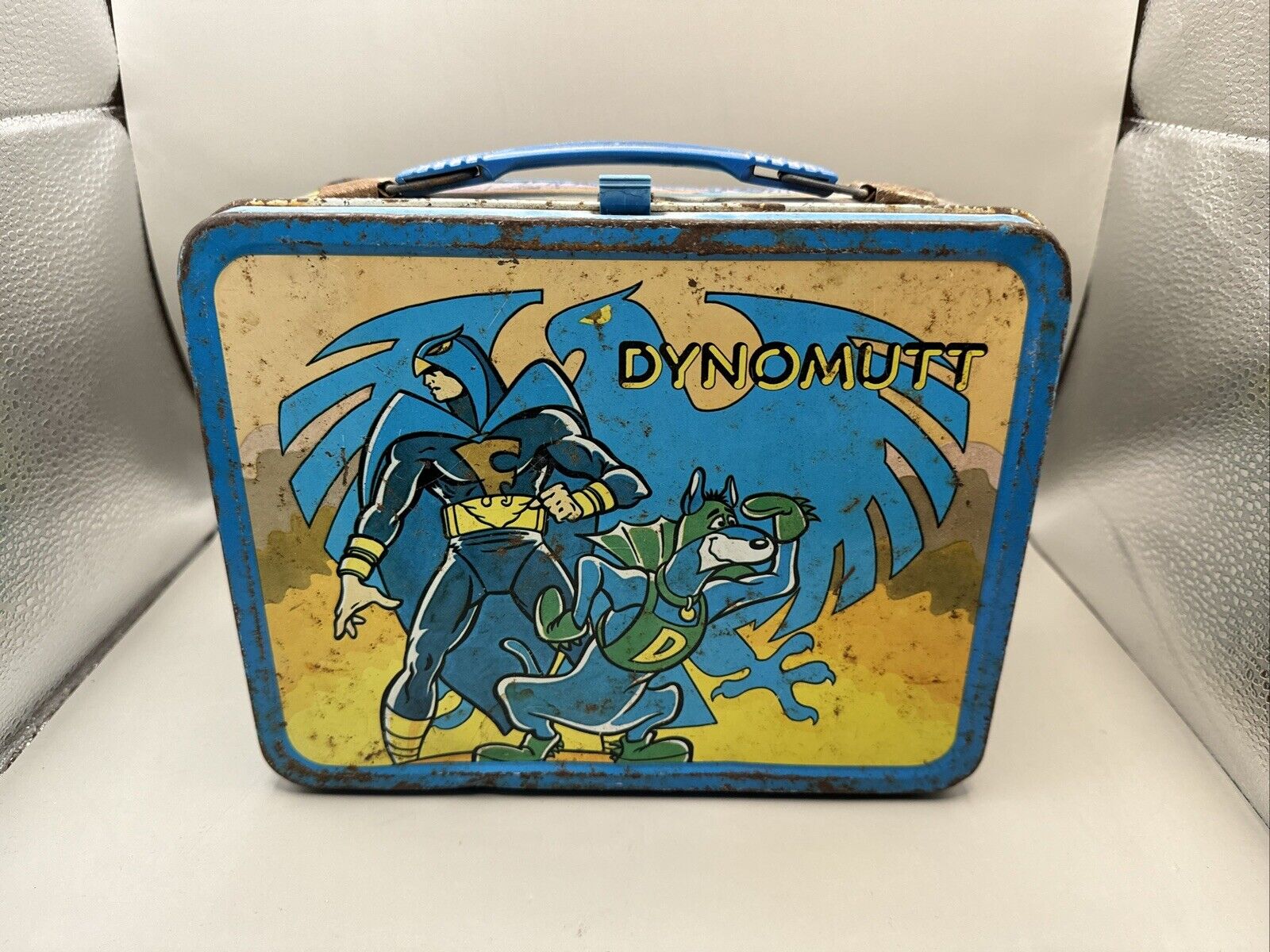 Vintage 1976 Dynomutt Blue Falcon Hanna Barbara Lunchbox No Thermos
