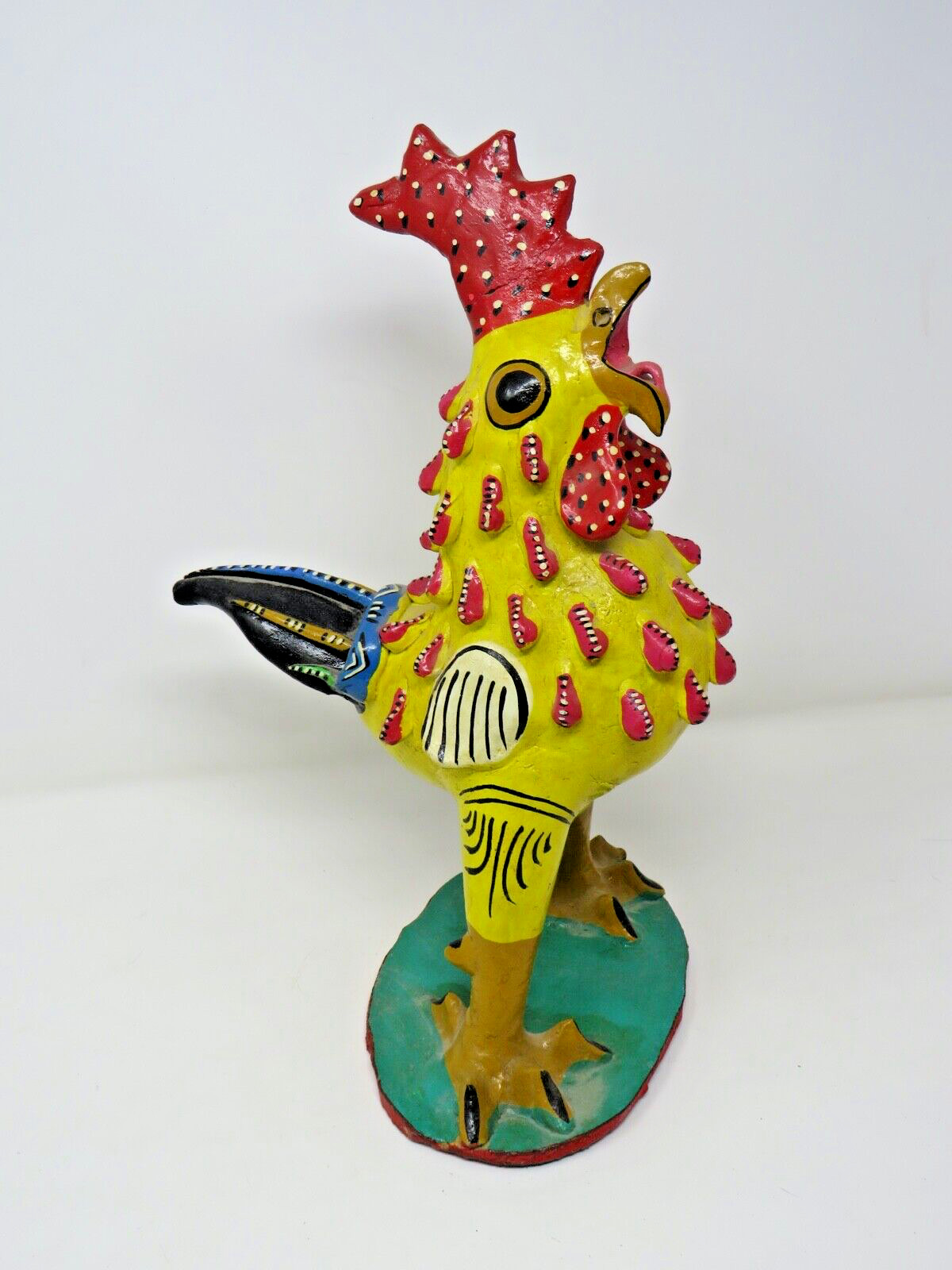 Paper Mache Chicken Rooster Juan Jose Ramos Handmade Barro Mexican Folk Art JJRM