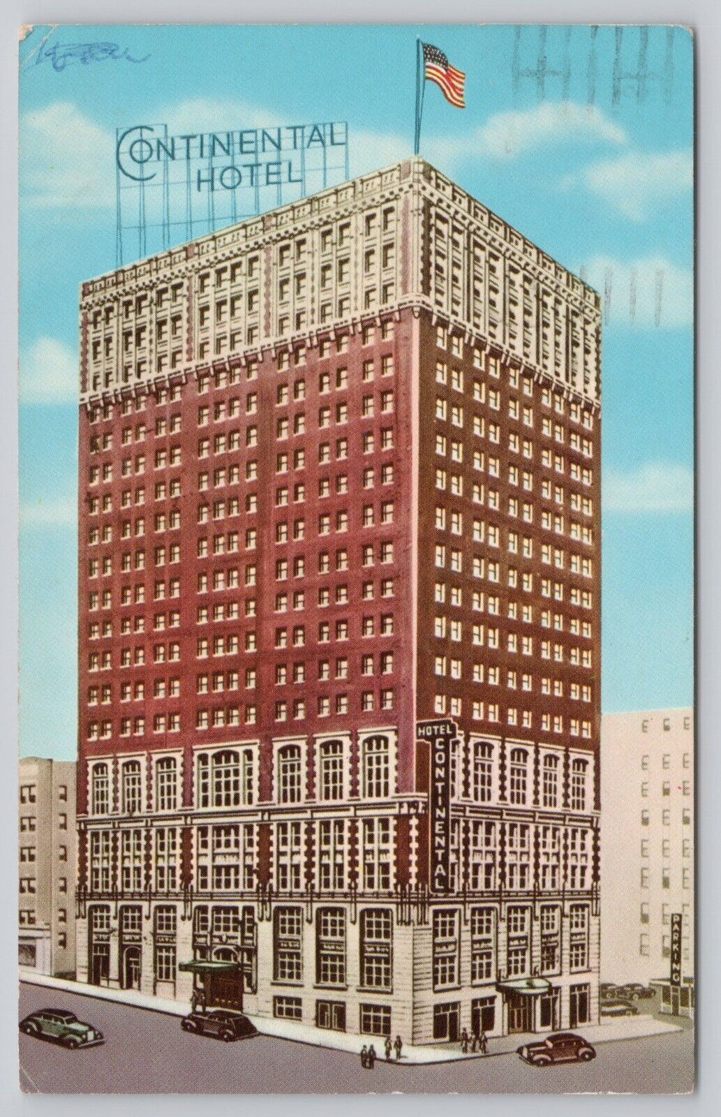 Hotel Continental Kansas City Missouri MO Vintage Lithograph Postcard