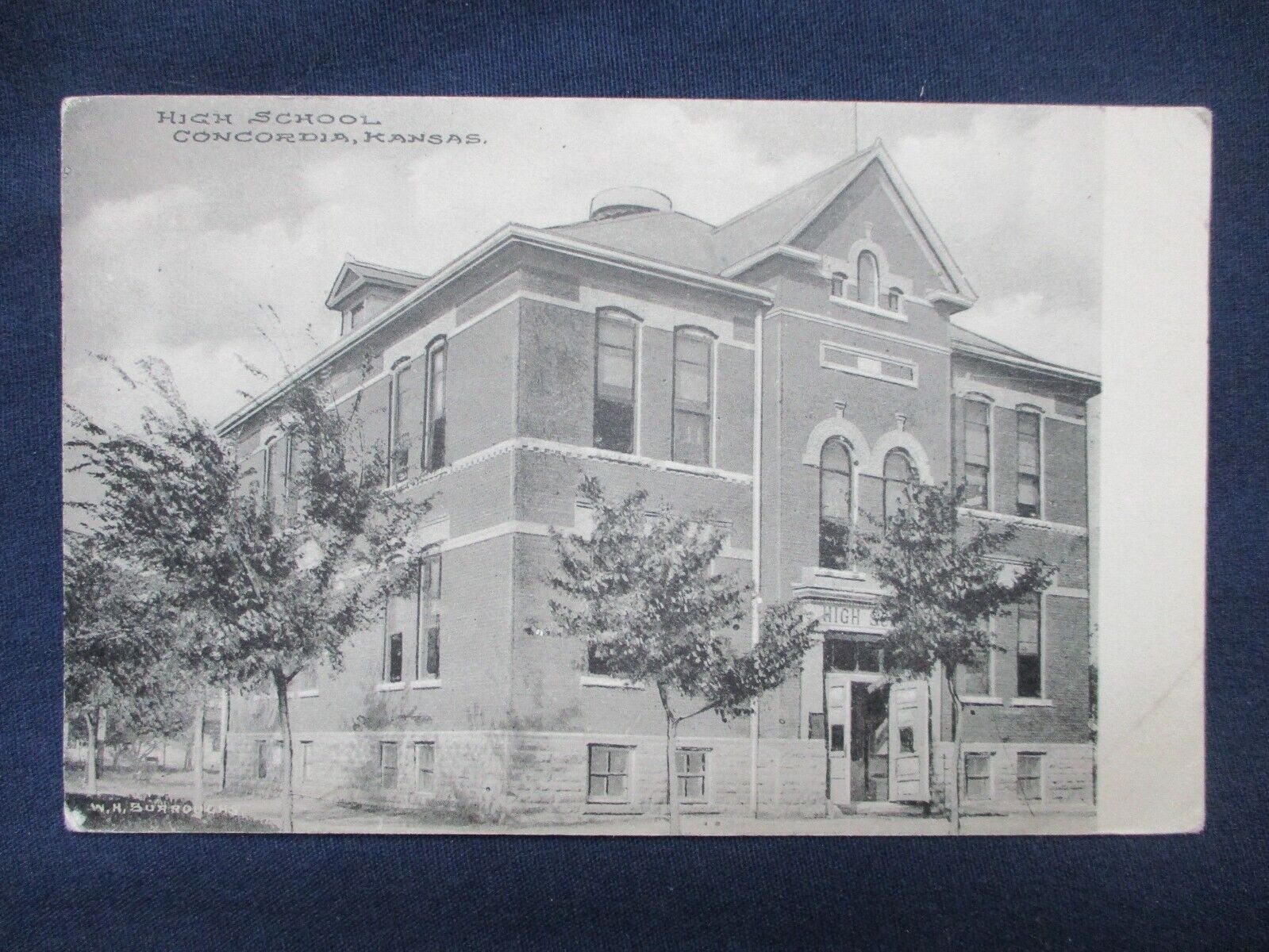 1910s Concordia Kansas High School Postcard