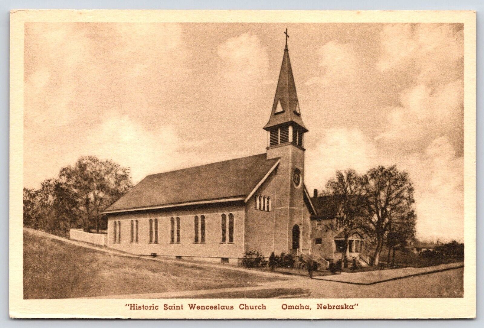 Nebraska Omaha Historic Saint Wenceslaus Church Vintage Postcard